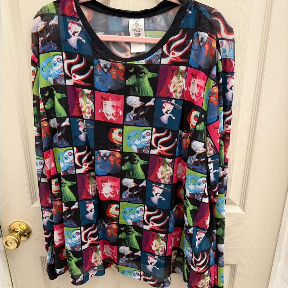 Disney Nightmare Before Christmas Long Sleeve Mesh Shirt